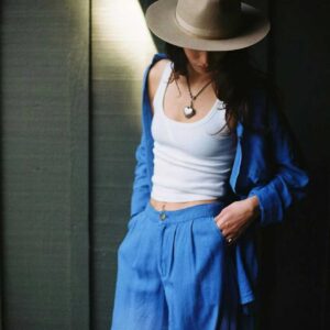 Vintage Linen Blend Wide Leg Pant - Surf The Web